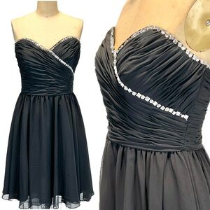VINTAGE diamond rhinestone party dress strapless midi formal homecoming prom y2k